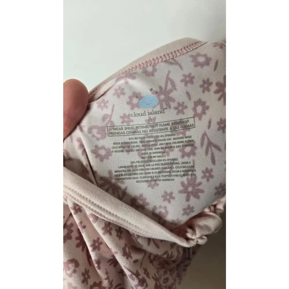 CLOUD ISLAND Girl's Floral Zip Up Pajamas Size 5T